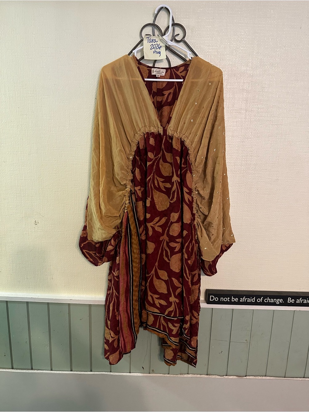 Eclipse Dress in Mustard & Burgundy - Kantha Bae